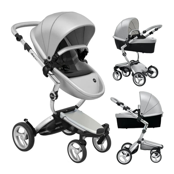 Mima Xari Argento: Stylish 3-in-1 pushchair with grey chassis