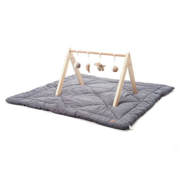 MiniDream Square Baby Playmat & Wooden Play Gym | Moon & Stars