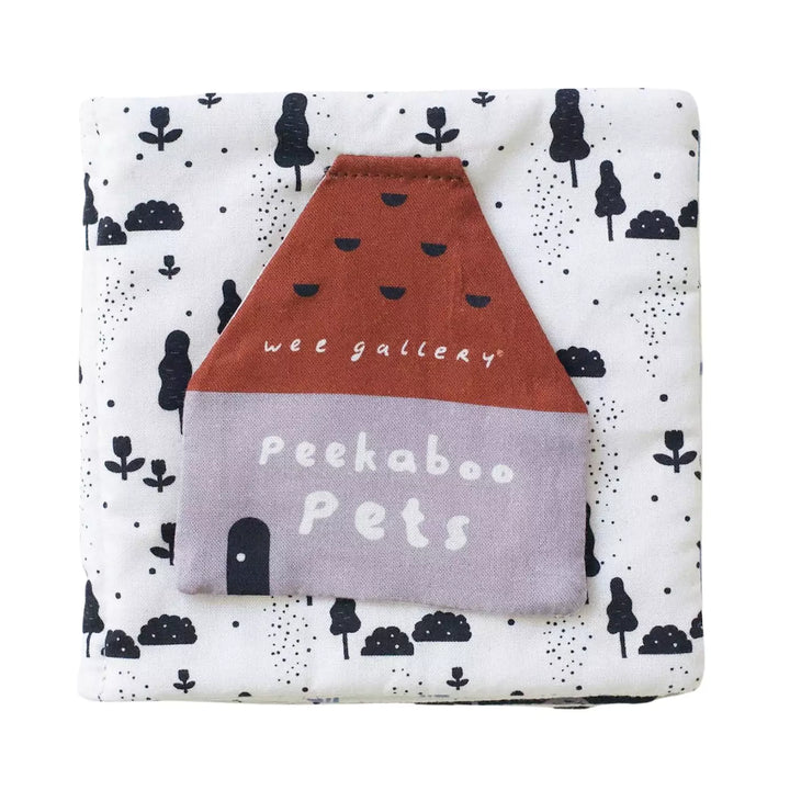 Wee gallery peek-a-boo pets soft cloth book: engaging peek-a-boo flaps