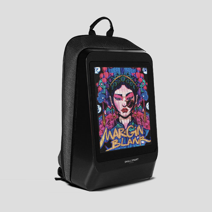 Video Small Smart Urban Pixel Art Laptop Backpack with LED