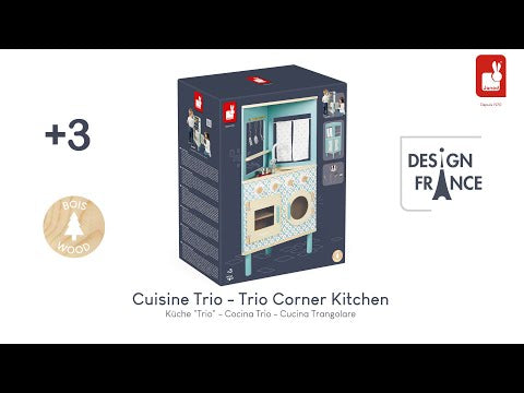 Janod Trio Corner Kitchen - Retro Blue Design