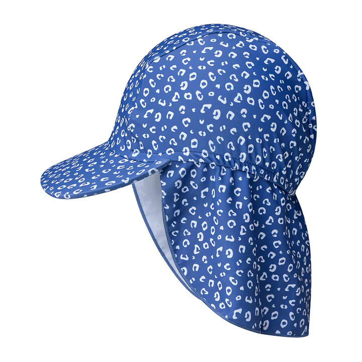 The swim essentials UV sun hat for kids has a fun leopard pattern.