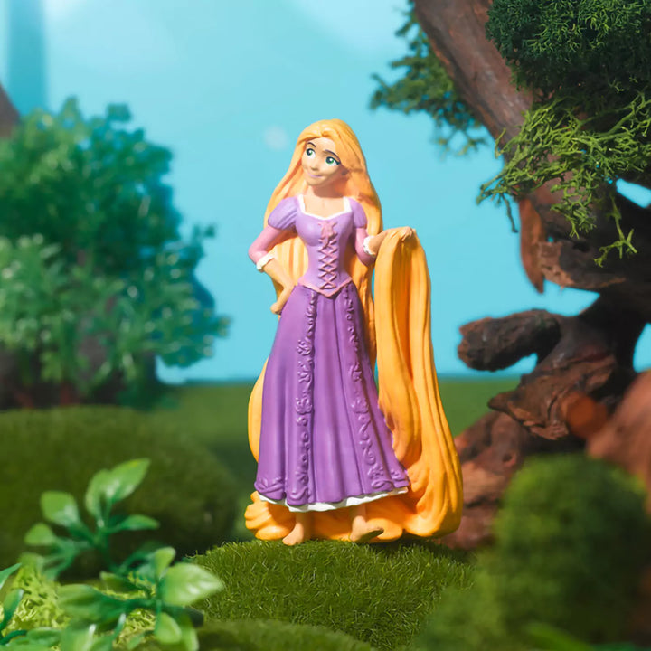 Close-up of the intricately hand-painted Rapunzel figurine, showcasing its detailed design and vibrant colours.