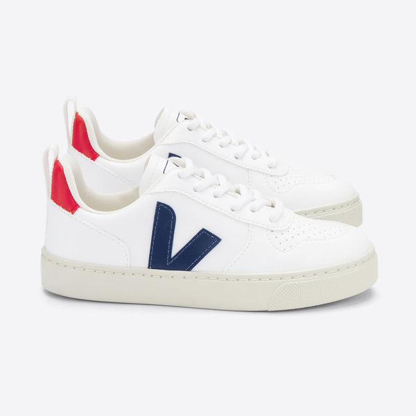 Veja V-10 Laces CWL Sneakers - White Cobalt Pekin