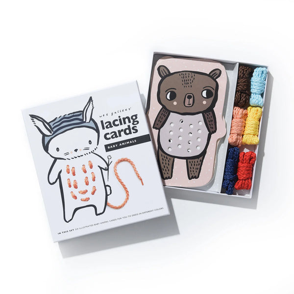 Products photo of Wee Gallery Lacing Cards - Baby Animals