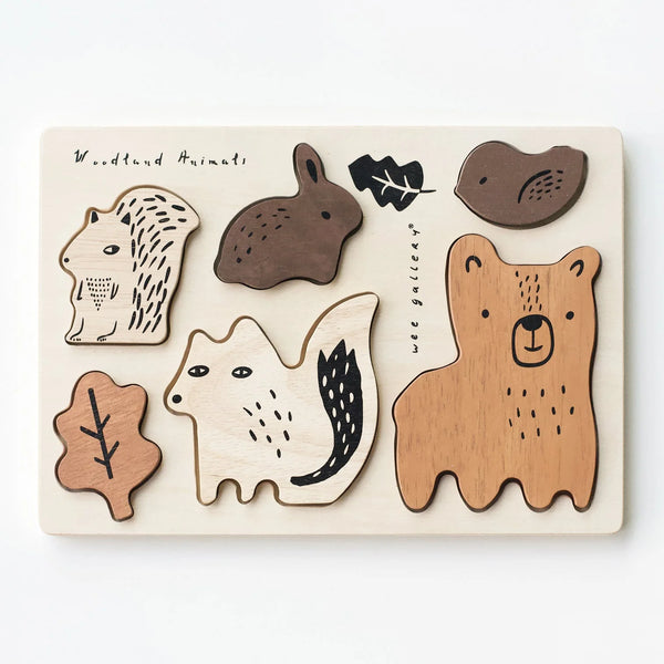 Wee Gallery Wooden Puzzles - Woodland Animals