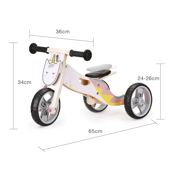 Hooga Playroom Wooden Balance Bike Unicorn 18 Months