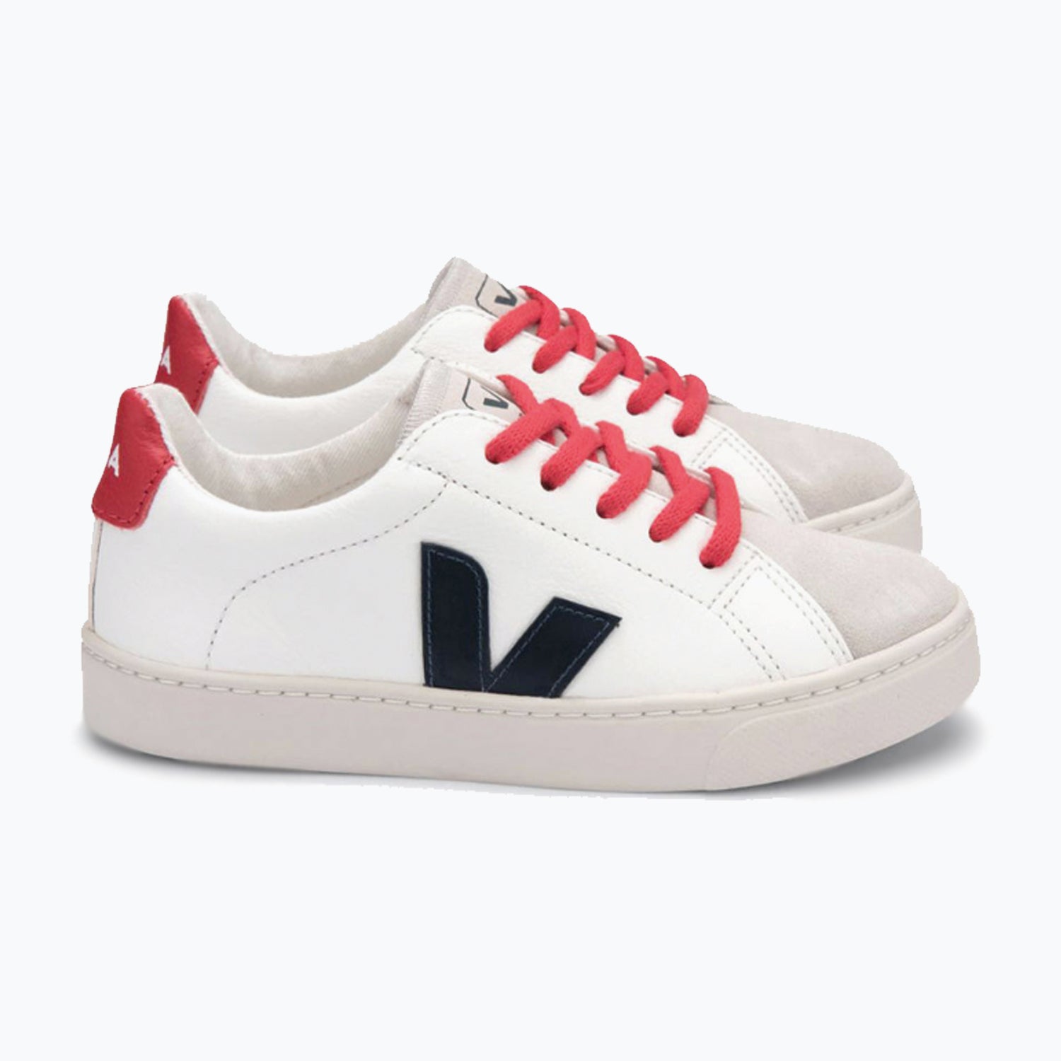 Veja Esplar Laces ChromeFree Leather – White/Nautico/Pekin