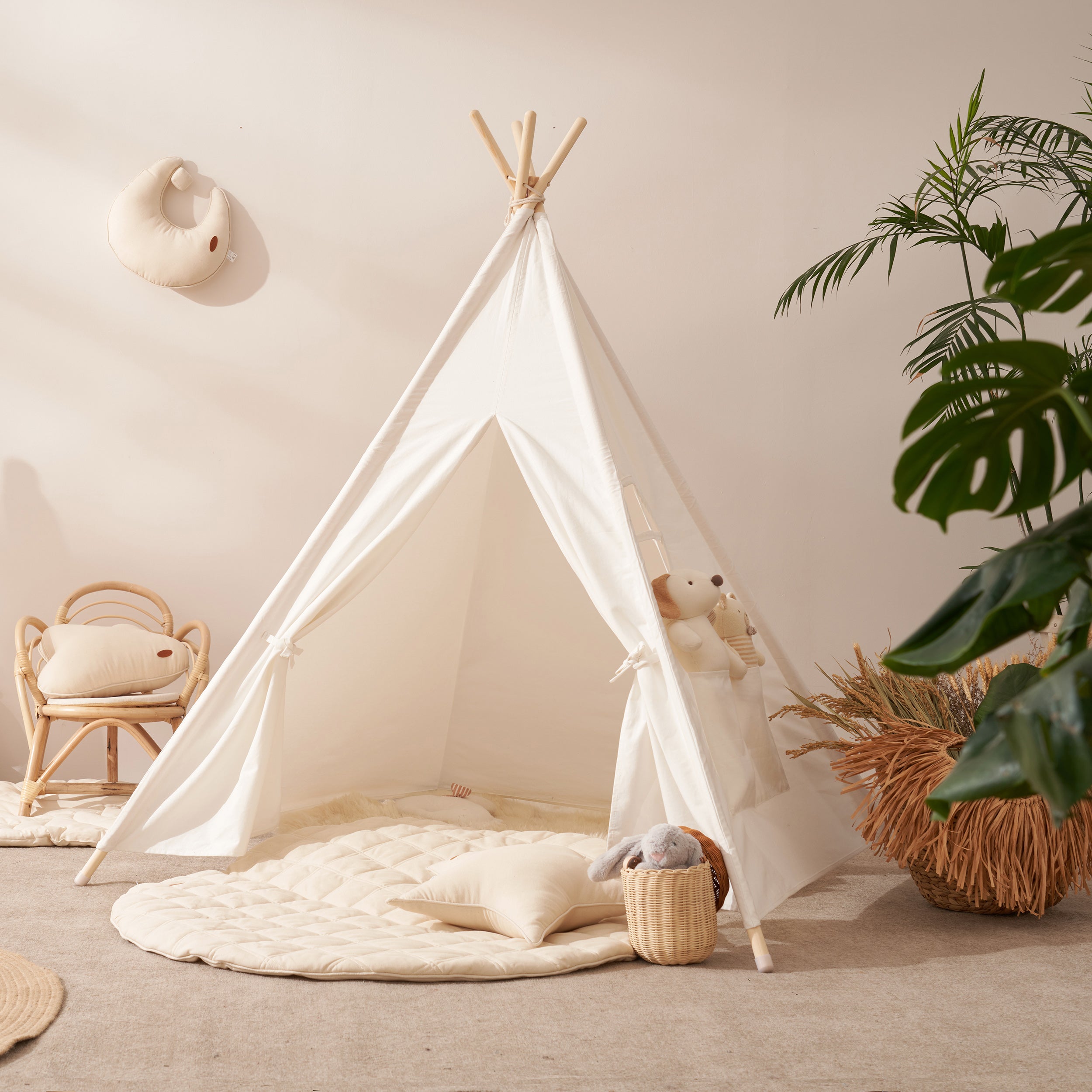Organic Kids Teepee Play Tent, Natural Color, Can Include Window, Two – The  Playhouse Kid